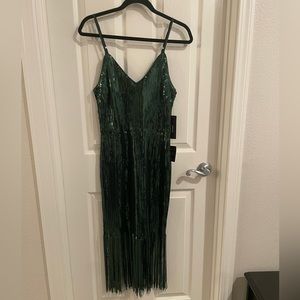 Lulus- Green Sequined Flapper Dress